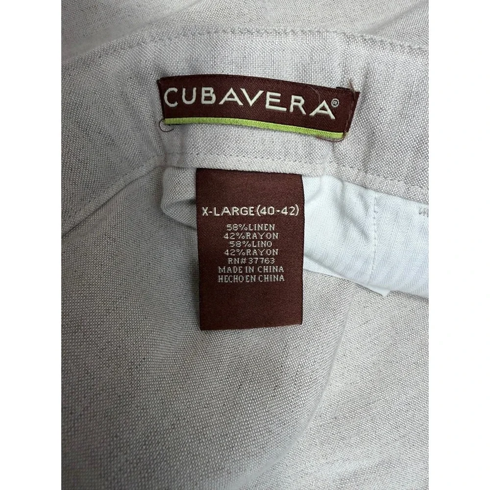 Cubavera Linen Blend Pants Light Beige Drawstring Relaxed Fit‎ XL NWOT